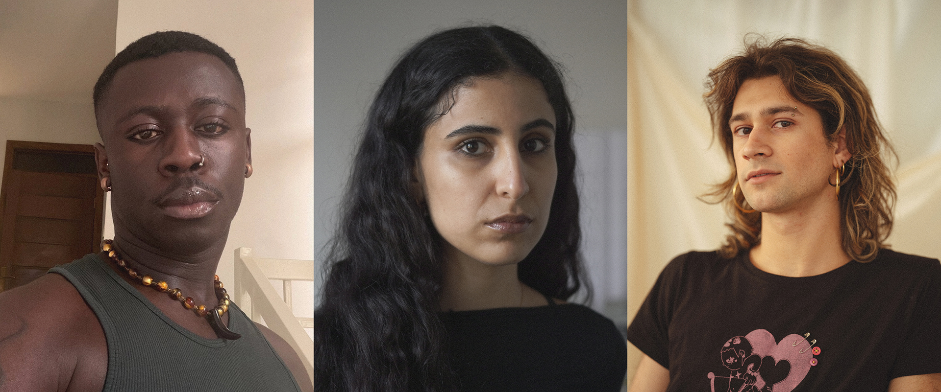 Three portraits of the U? curators: Perry Gits, Fai Aldhukair and J&ocirc; P&aacute;scoa